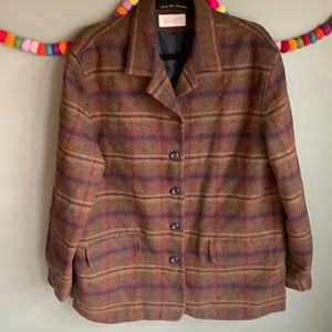 VTG 80s Casual Corner plaid wool jacket